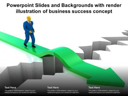 Powerpoint slides and backgrounds with render illustration of business success concept