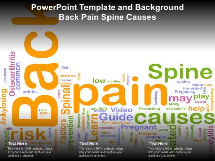 Powerpoint template and background back pain spine causes