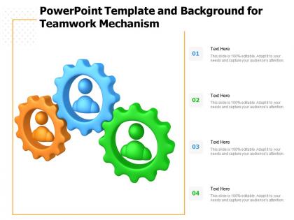 Powerpoint template and background for teamwork mechanism