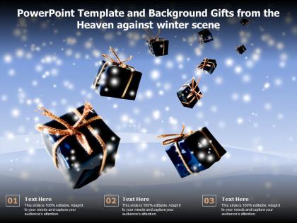 Powerpoint template and background gifts from the heaven against winter scene