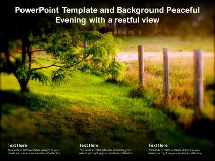 Powerpoint template and background peaceful evening with a restful view