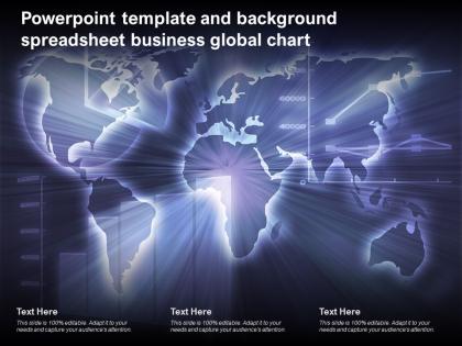 Powerpoint template and background spreadsheet business global chart