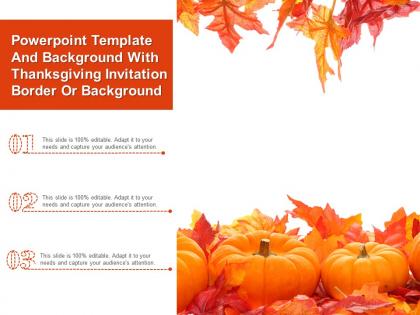 Powerpoint template and background wit thanksgiving invitation border or background