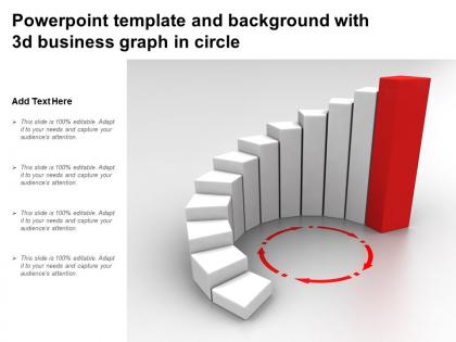 Powerpoint template and background with 3d business graph in circle