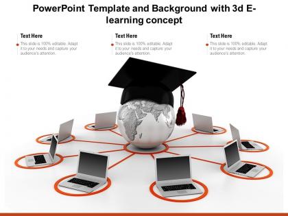 Powerpoint template and background with 3d e learning concept