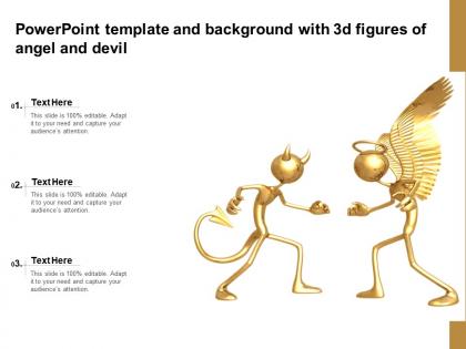 Powerpoint template and background with 3d figures of angel and devil
