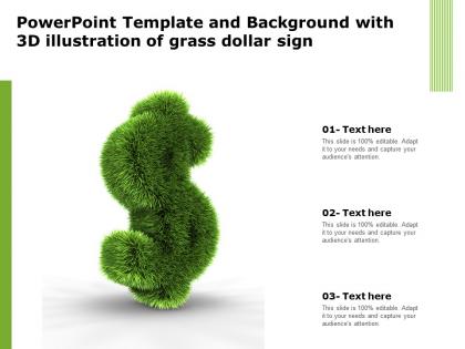 Powerpoint template and background with 3d illustration of grass dollar sign