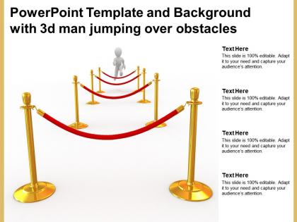 Powerpoint template and background with 3d man jumping over obstacles