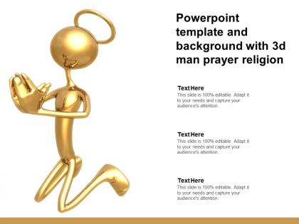 Powerpoint template and background with 3d man prayer religion