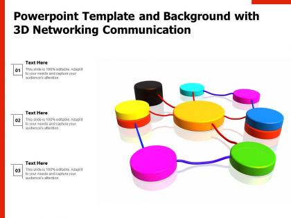 Powerpoint template and background with 3d networking communication