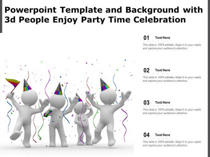 Powerpoint template and background with 3d people enjoy party time celebration