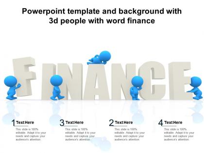 Powerpoint template and background with 3d people with word finance