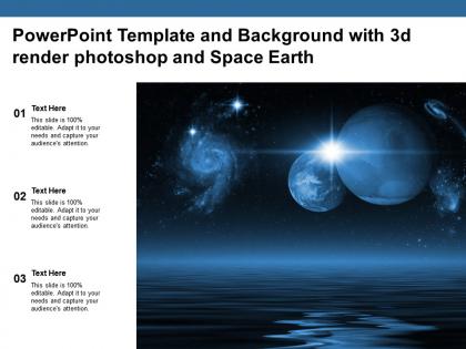 Powerpoint template and background with 3d render photoshop and space earth