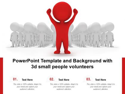 Powerpoint template and background with 3d small people volunteers