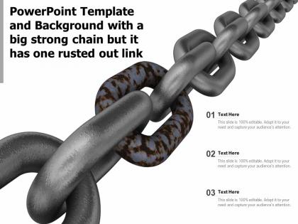 Powerpoint template and background with a big strong chain but it has one rusted out link