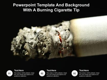 Powerpoint template and background with a burning cigarette tip