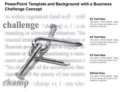 Powerpoint template and background with a business challenge concept
