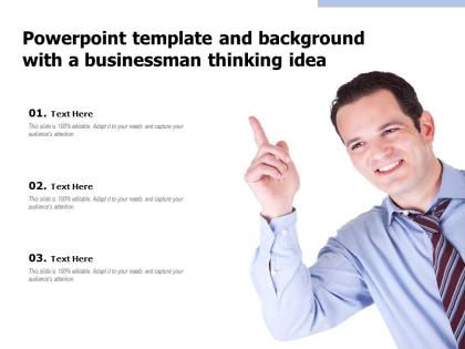 Powerpoint template and background with a businessman thinking idea