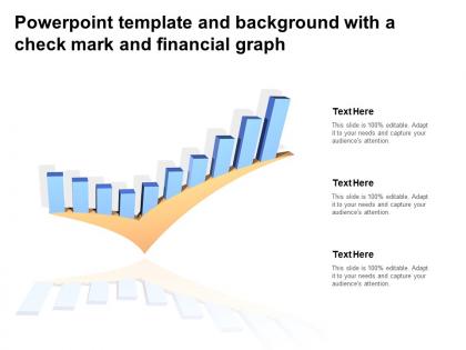 Powerpoint template and background with a check mark and financial graph