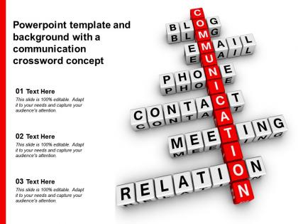 Powerpoint template and background with a communication crossword concept