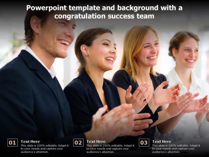 Powerpoint template and background with a congratulation success team