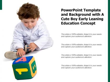Powerpoint template and background with a cute boy early leaning education concept