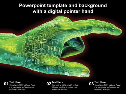 Powerpoint template and background with a digital pointer hand