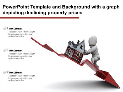 Powerpoint template and background with a graph depicting declining property prices