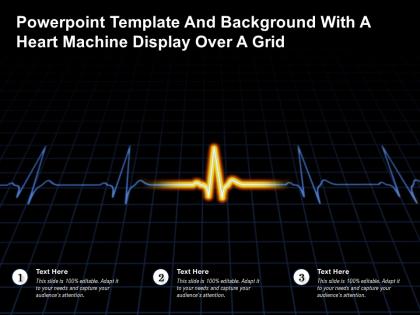 Powerpoint template and background with a heart machine display over a grid