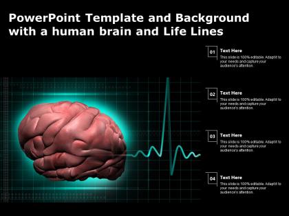 Powerpoint template and background with a human brain and life lines