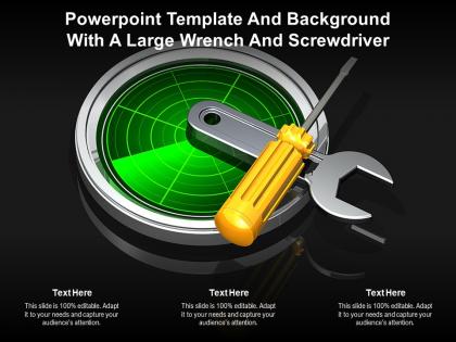 Powerpoint template and background with a large wrench and screwdriver