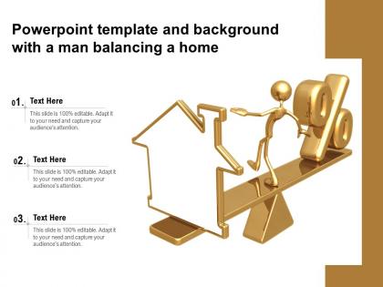 Powerpoint template and background with a man balancing a home