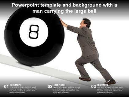 Powerpoint template and background with a man carrying the large ball