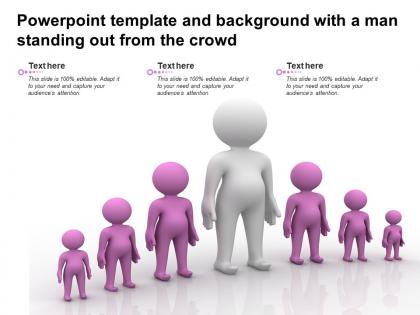 Powerpoint template and background with a man standing out from the crowd