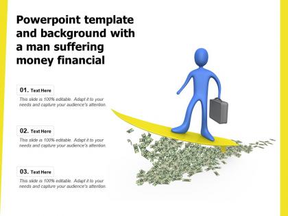 Powerpoint template and background with a man suffering money financial