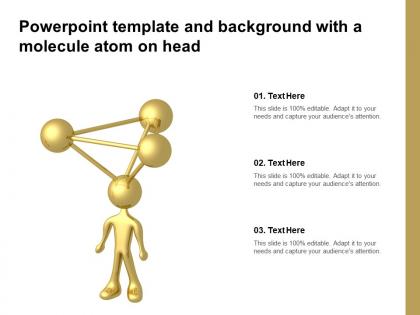Powerpoint template and background with a molecule atom on head