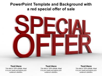 Powerpoint template and background with a red special offer of sale