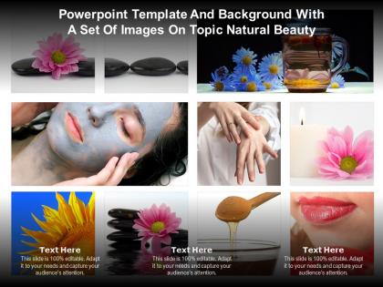 Powerpoint template and background with a set of images on topic natural beauty