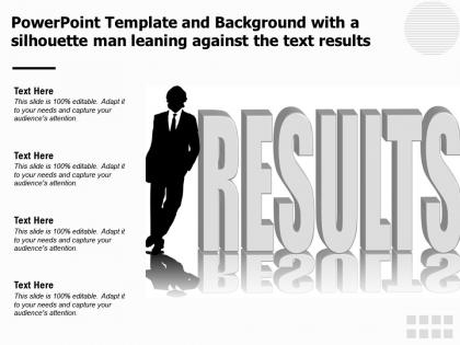 Powerpoint template and background with a silhouette man leaning against the text results
