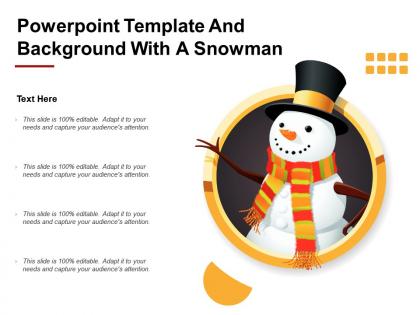 Powerpoint template and background with a snowman