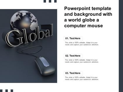 Powerpoint template and background with a world globe a computer mouse