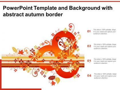 Powerpoint template and background with abstract autumn border