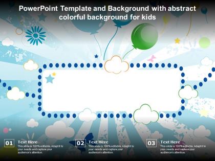 Powerpoint template and background with abstract colorful background for kids