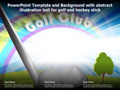 Powerpoint template and background with abstract illustration ball for golf and hockey stick