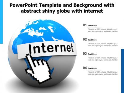 Powerpoint template and background with abstract shiny globe with internet