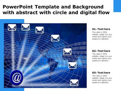 Powerpoint template and background with abstract with circle and digital flow