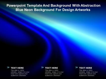 Powerpoint template and background with abstraction blue neon background for design artworks