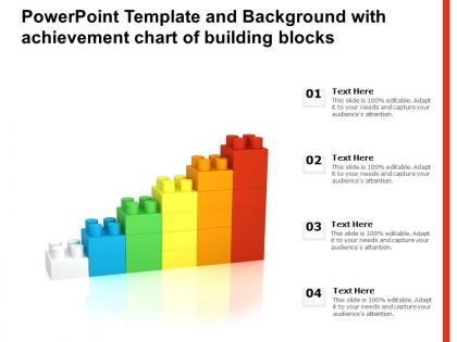 Powerpoint template and background with achievement chart of building blocks