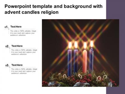 Powerpoint template and background with advent candles religion