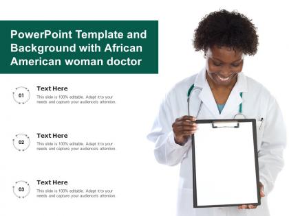 Powerpoint template and background with african american woman doctor